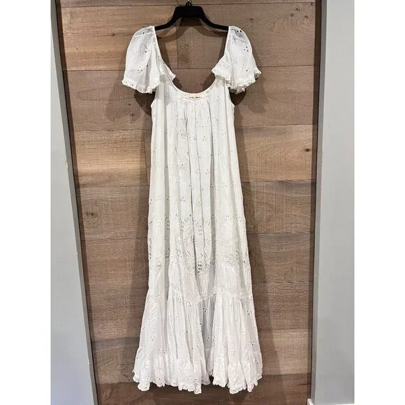 byTiMo Broderie Anglaise Midi white Dress Size S - Picture 3 of 11